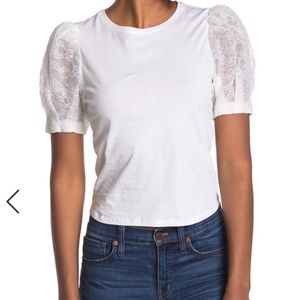 Alice +Olivia puff sleeve t shirt Medium size